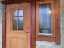 剥離/研磨後　木製玄関ドア　スウェーデンドア（スウェドア）