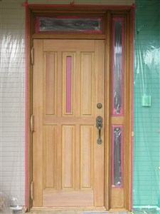 AICA（アイカ）木製玄関ドア　剥離/研磨
