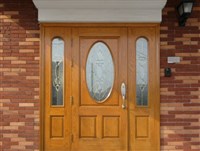 木製玄関ドア　その他メーカー　再塗装　塗替え