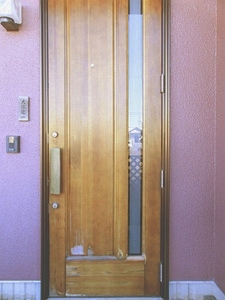 YAMAHA（ヤマハ）木製玄関ドア　塗装前