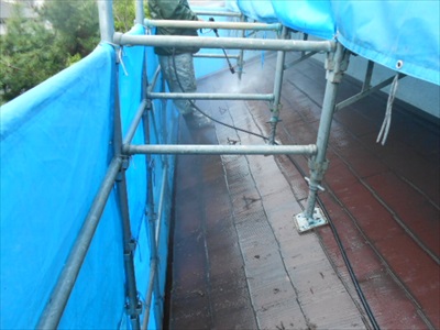 施工前　スレート屋根　塗替え　塗装