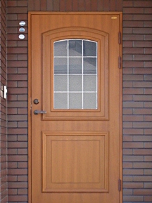 再塗装後　木製玄関ドア　スウェーデンドア（スウェドア）