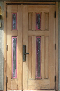 剥離・研磨後　AICA（アイカ）木製玄関ドア）