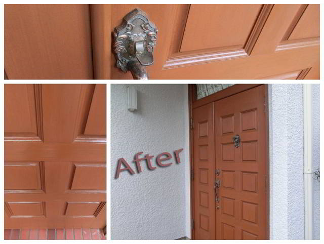YAMAHA（ヤマハ）木製玄関ドア　再塗装　施工後